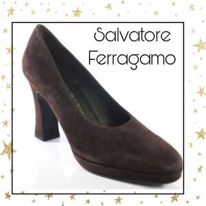 Salvatore Ferragamo Brown Suede Pumps 7 AA